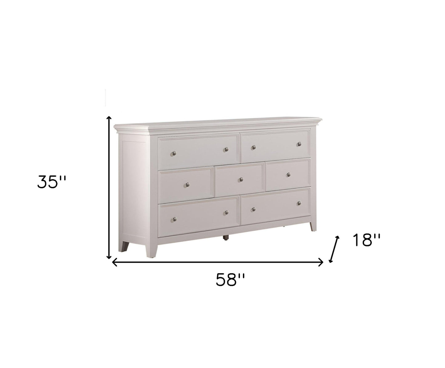 57" Brown Solid Wood Double Dresser