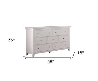 57" Brown Solid Wood Double Dresser