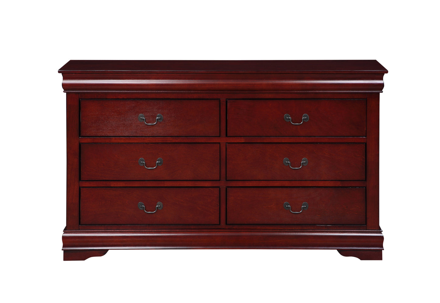 57" Brown Solid Wood Double Dresser