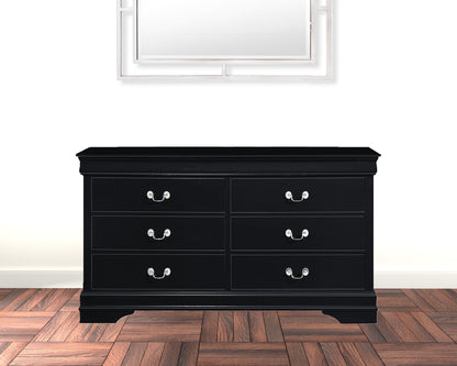 57" Brown Solid Wood Double Dresser