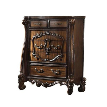 47" White Solid Wood Five Drawer Dresser