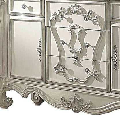38" White Solid Wood Six Drawer Combo Dresser