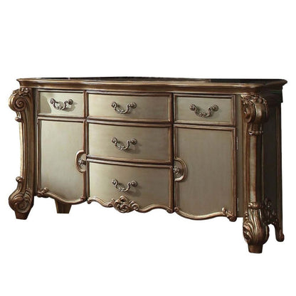 38" White Solid Wood Six Drawer Combo Dresser