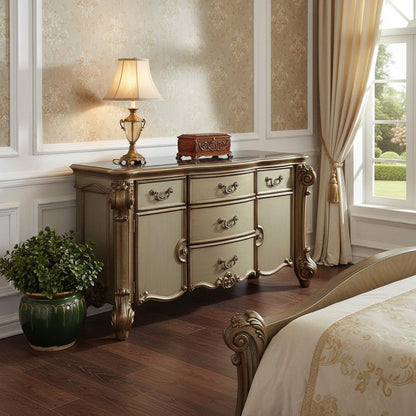 71" Solid Wood Five Drawer Dresser