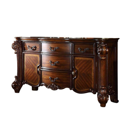 38" White Solid Wood Six Drawer Combo Dresser