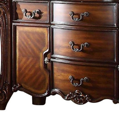 38" White Solid Wood Six Drawer Combo Dresser