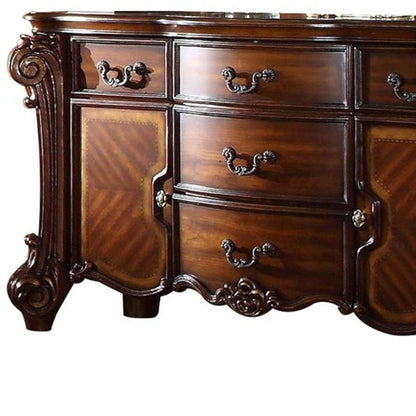 38" White Solid Wood Six Drawer Combo Dresser