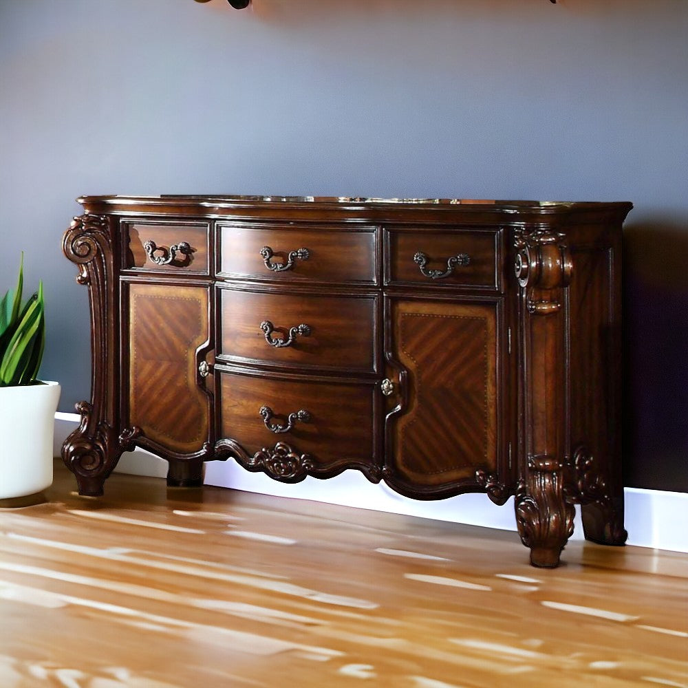 71" Gold Solid Wood Dresser