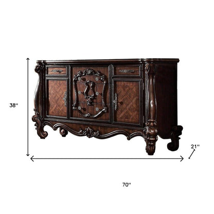 71" Solid Wood Five Drawer Dresser