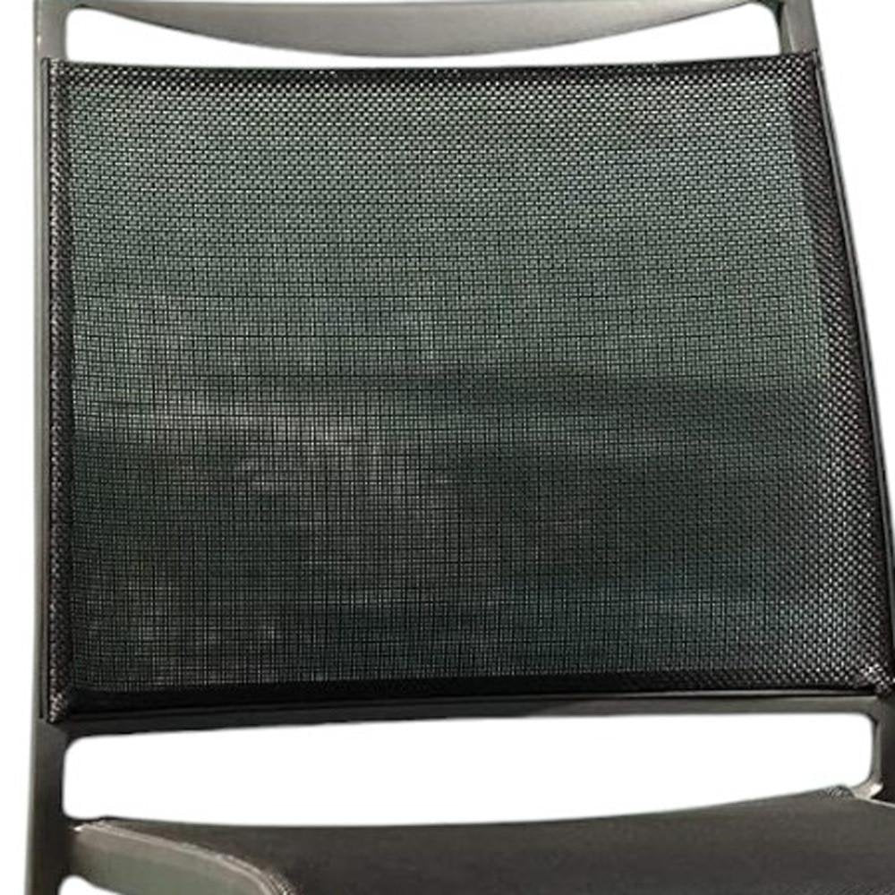 Set of Four Gray Aluminum Dining Side Chairs