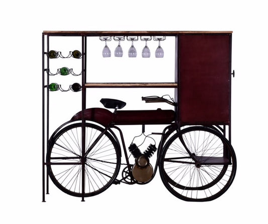 17" Black Solid Wood and Iron Rolling Kitchen Cart
