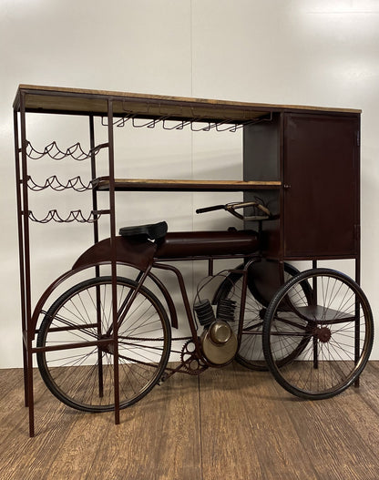 17" X 58.5" X 67.5" Maroon Tricycle Delivery Bar