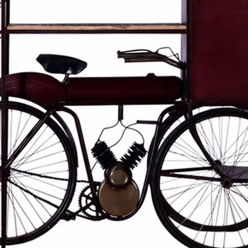 17" Black Solid Wood and Iron Rolling Kitchen Cart