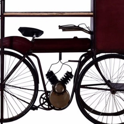 17" Black Solid Wood and Iron Rolling Kitchen Cart