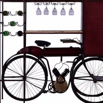 17" Black Solid Wood and Iron Rolling Kitchen Cart