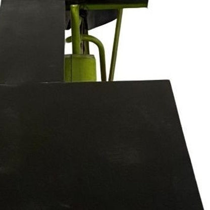 71" Brown and Green Solid Wood and Metal Bike Kitchen Cart