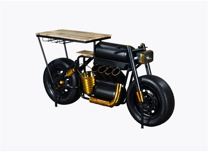 17" Black Solid Wood and Iron Rolling Kitchen Cart