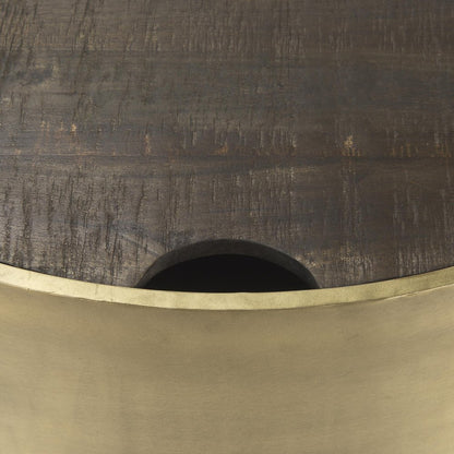 Brown Wood Round Nested Coffee Tables