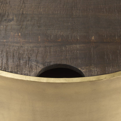 Brown Wood Round Nested Coffee Tables