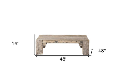 48" Natural Rectangular Distressed Coffee Table