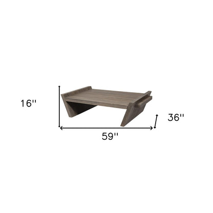 59" Brown Wood Coffee Table