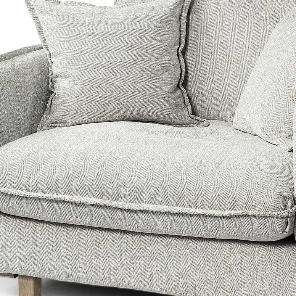 42" Gray and Brown Fabric Club Chair