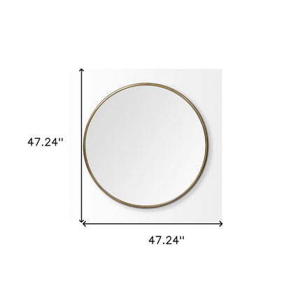 47" Gold Round Metal Framed Accent Mirror