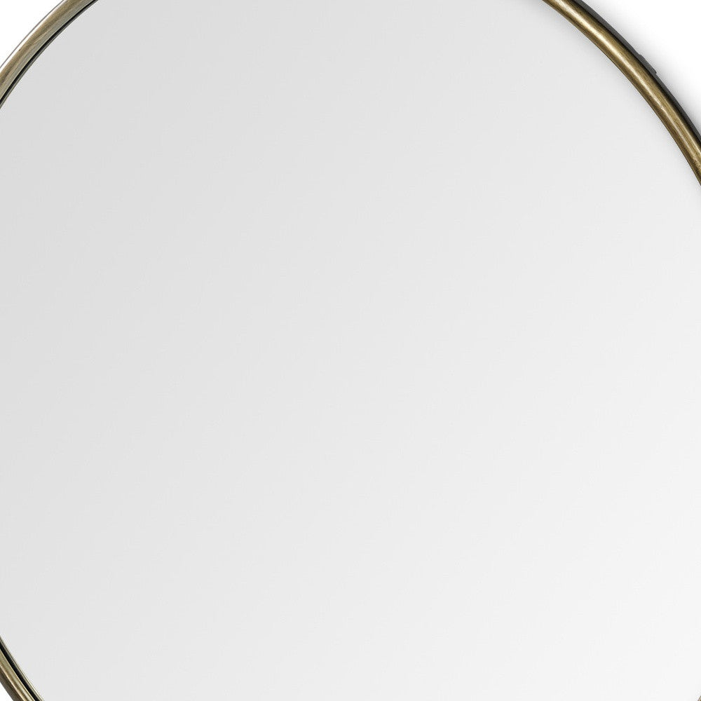 47" Round Gold Metal Frame Wall Mirror