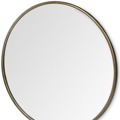 47" Gold Round Metal Framed Accent Mirror