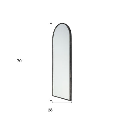 Black Arch Full Length Hanging Metal Mirror