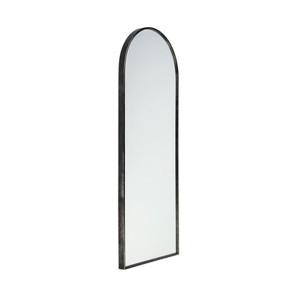 70" Black Metal Arch Framed Full Length Hanging Mirror