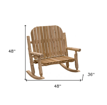 48" Natural Wood Indoor Outdoor Rocking Chair