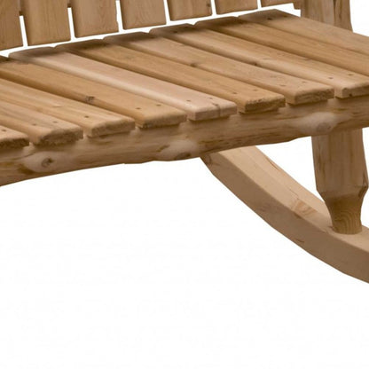 48" Natural Wood Indoor Outdoor Rocking Chair