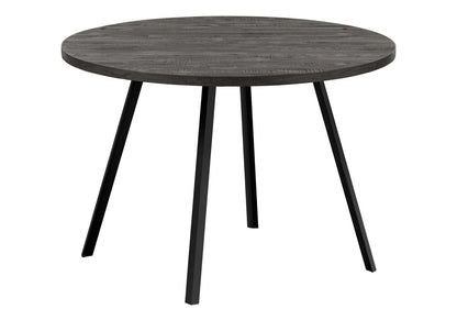 47" Gray And Black Rounded Metal Three Leg Base Dining Table