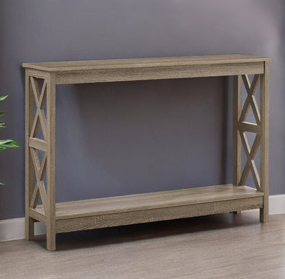 47" Taupe Console Table With Storage