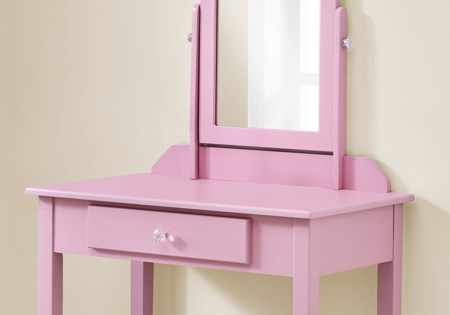 Pink Vanity Mirror And Storage Drawer