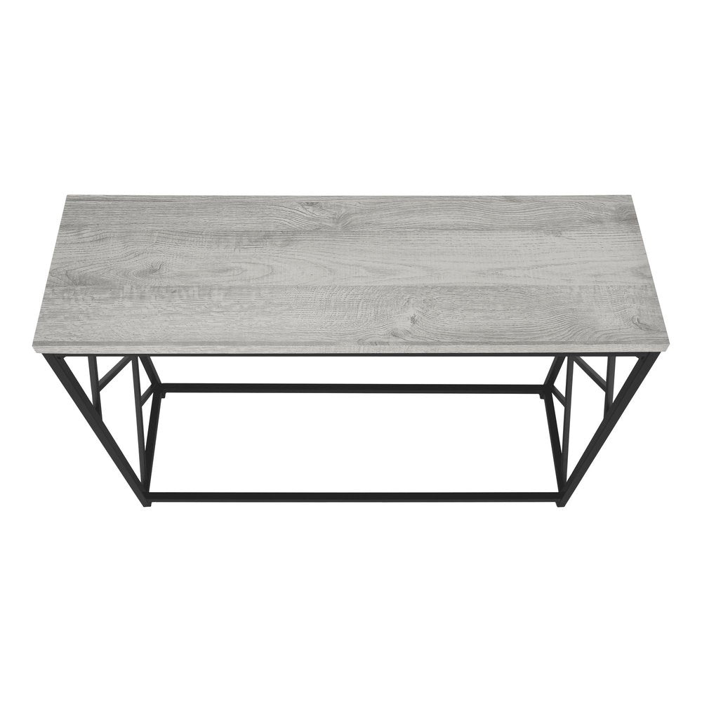 44" Gray and Black Frame Console Table