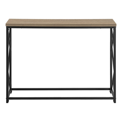 44" Taupe and Black Wood and Metal Frame Console Table