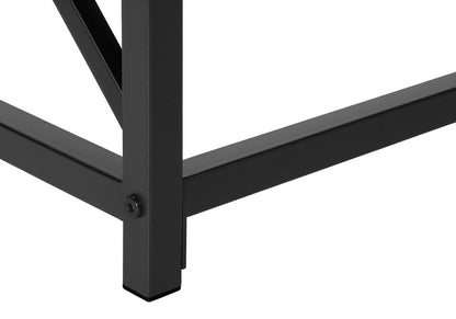 44" Taupe and Black Wood and Metal Frame Console Table