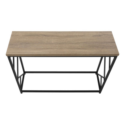 44" Taupe and Black Wood and Metal Frame Console Table
