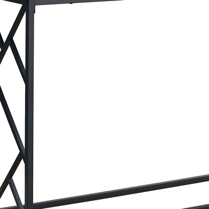 44" Taupe and Black Wood and Metal Frame Console Table