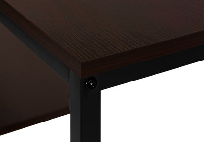 48" Brown and Black Frame Console Table With Shelves