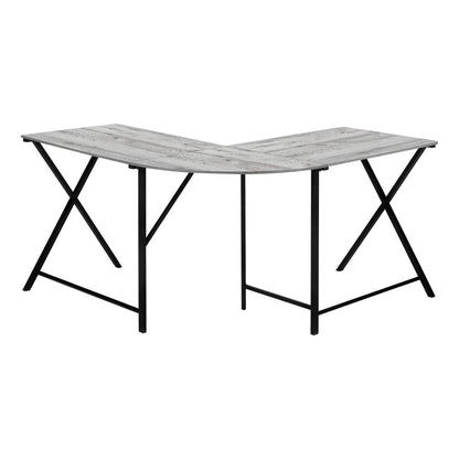 55" Gray and Black L Shape Computer Desk