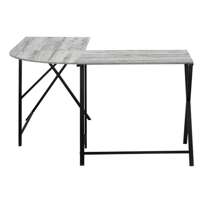 55" Gray and Black L Shape Computer Desk