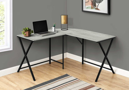 55" Gray and Black L Shape Computer Desk