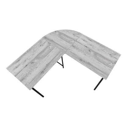 55" Gray and Black L Shape Computer Desk