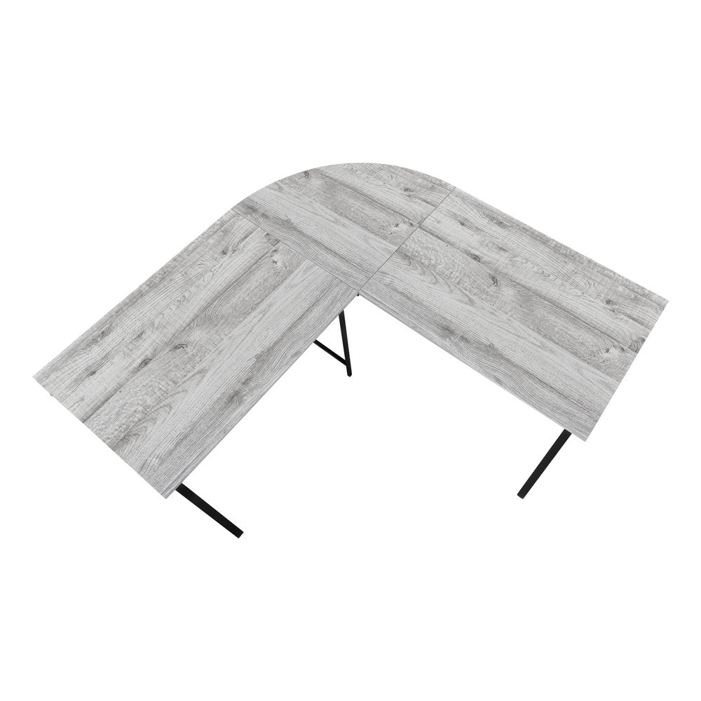 55" Gray and Black L Shape Computer Desk