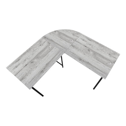 55" Gray and Black L Shape Computer Desk