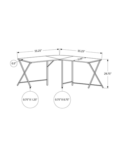 55" Gray and Black L Shape Computer Desk