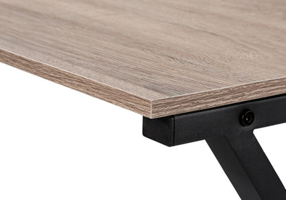 55" Taupe and Black L Shape Computer Desk